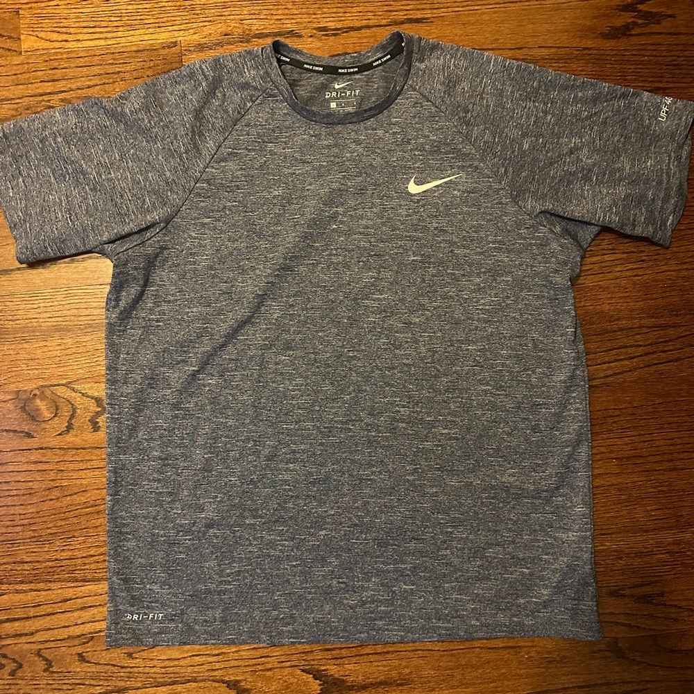 Nike Men's Heathered Gray/Blue Dri-FIT Tee